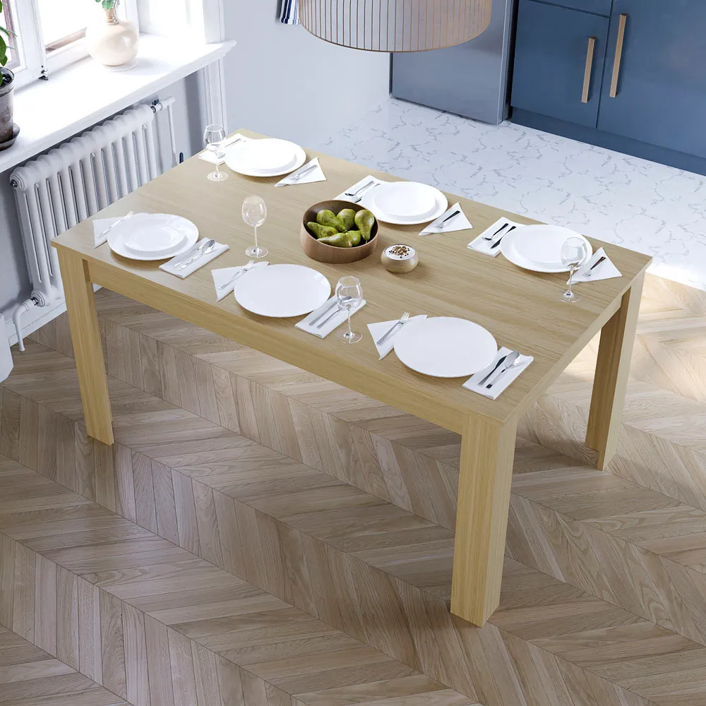 Medina 6-Seater Dining Table - Brown, Oak