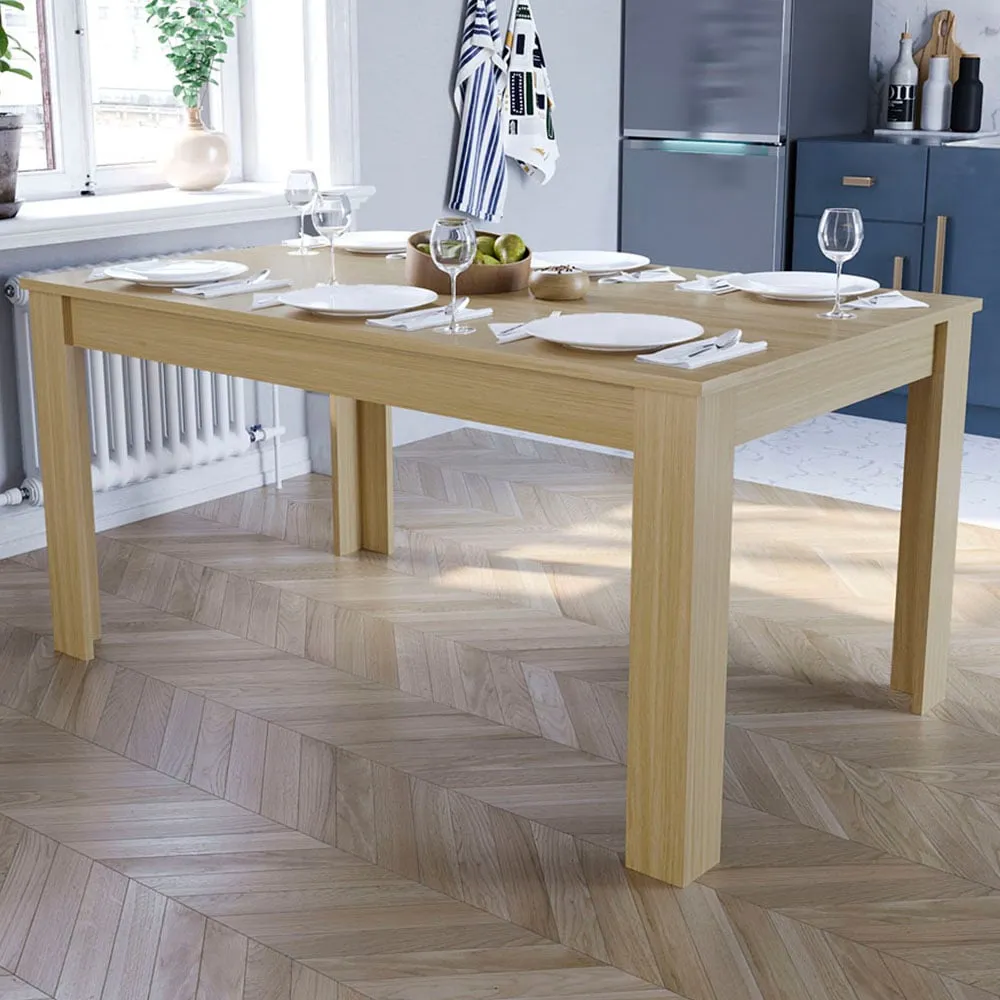 Medina 6-Seater Dining Table - Brown, Oak