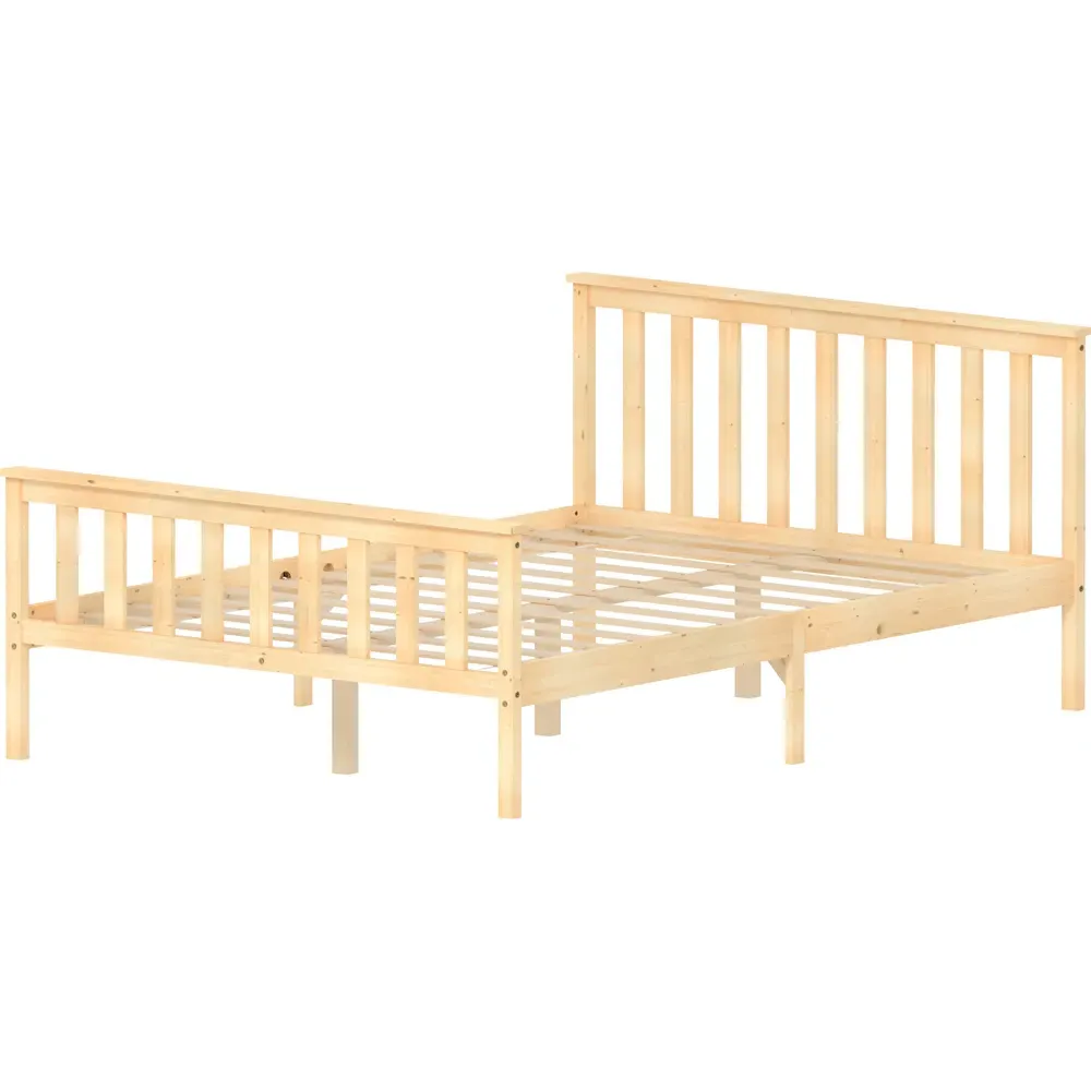 Milan Double High Foot Bed Frame - Pine