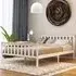 Milan Double High Foot Bed Frame - White, Pine