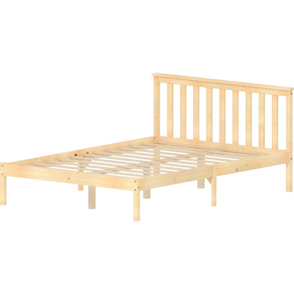Milan Double Low Foot Bed Frame - Pine