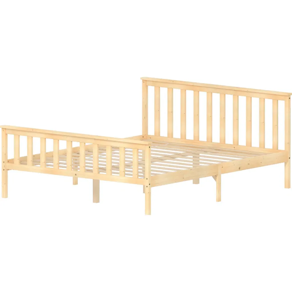 Milan King Size High Foot Bed Frame - Pine