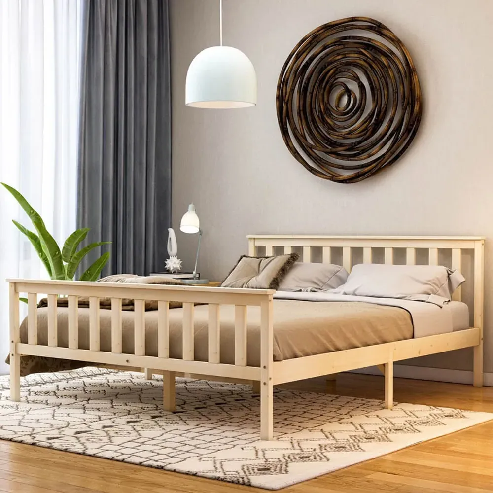 Milan King Size High Foot Bed Frame - Pine