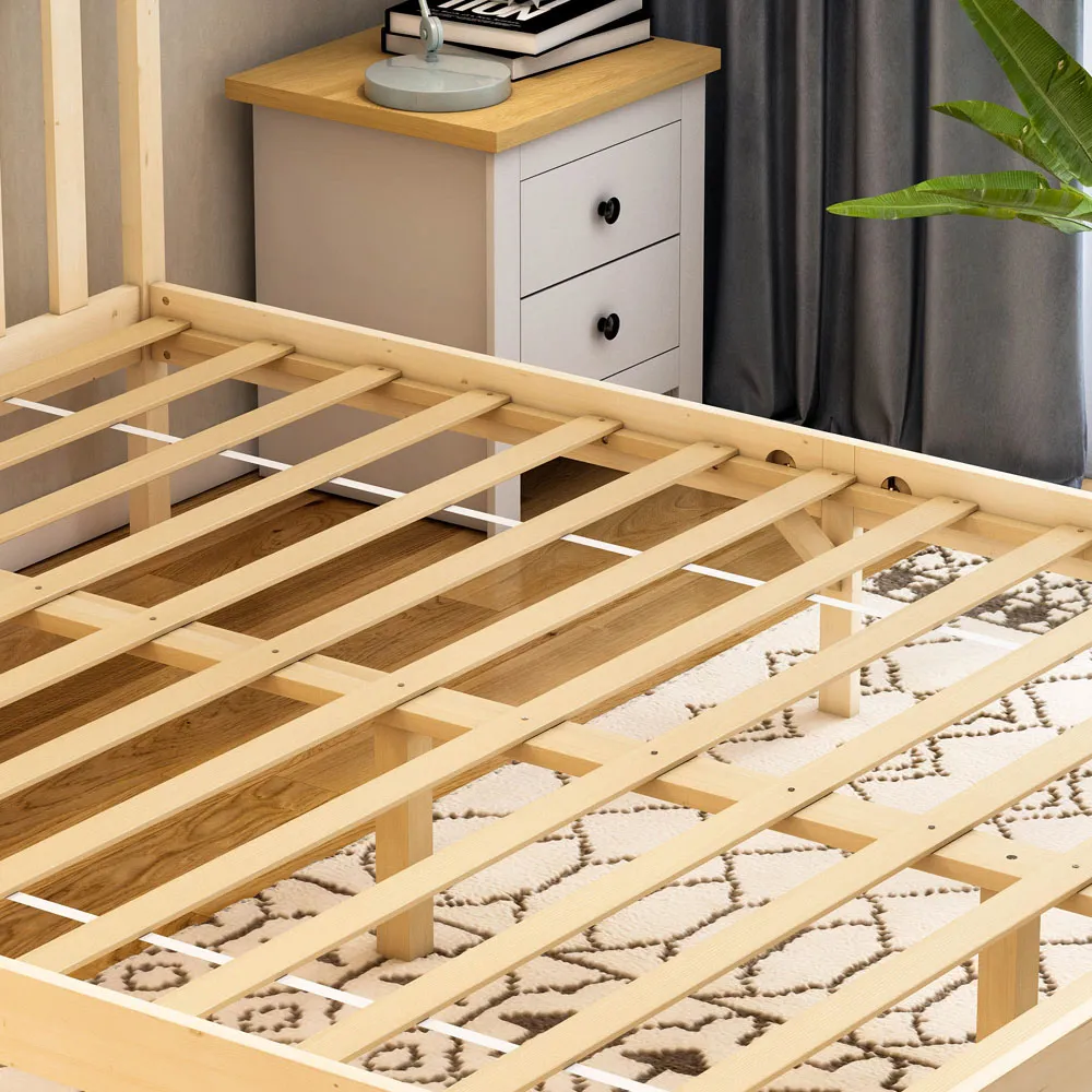 Milan King Size Low Foot Bed Frame - Pine