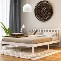 Milan King Size Low Foot Bed Frame - White, Pine