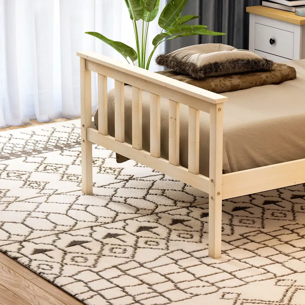 Milan Single High Foot Bed Frame - Brown, Pine