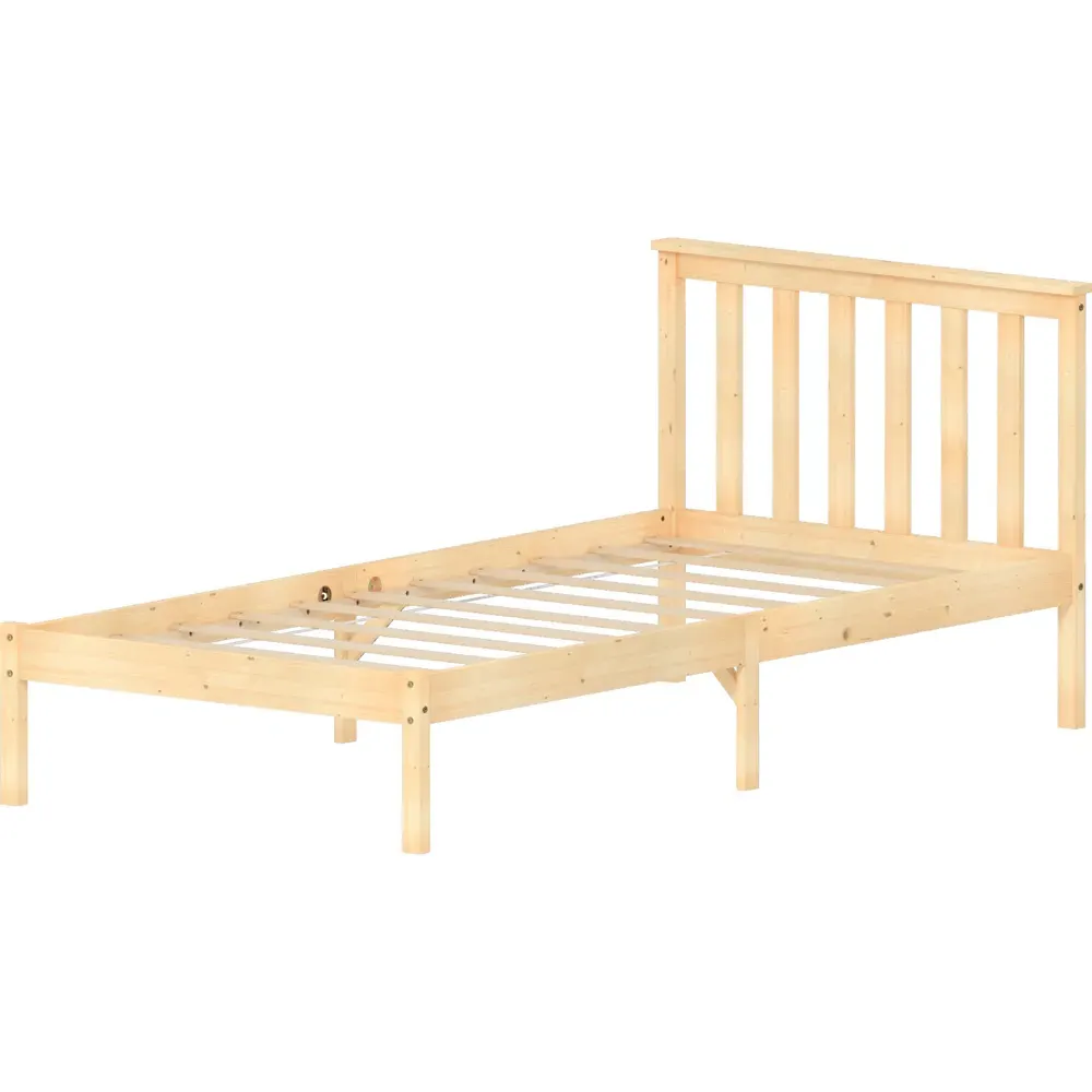 Milan Single Low Foot Bed Frame - Brown, Pine