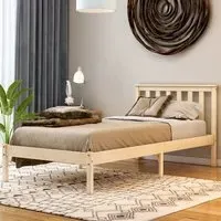 Milan Single Low Foot Bed Frame - Brown, Pine