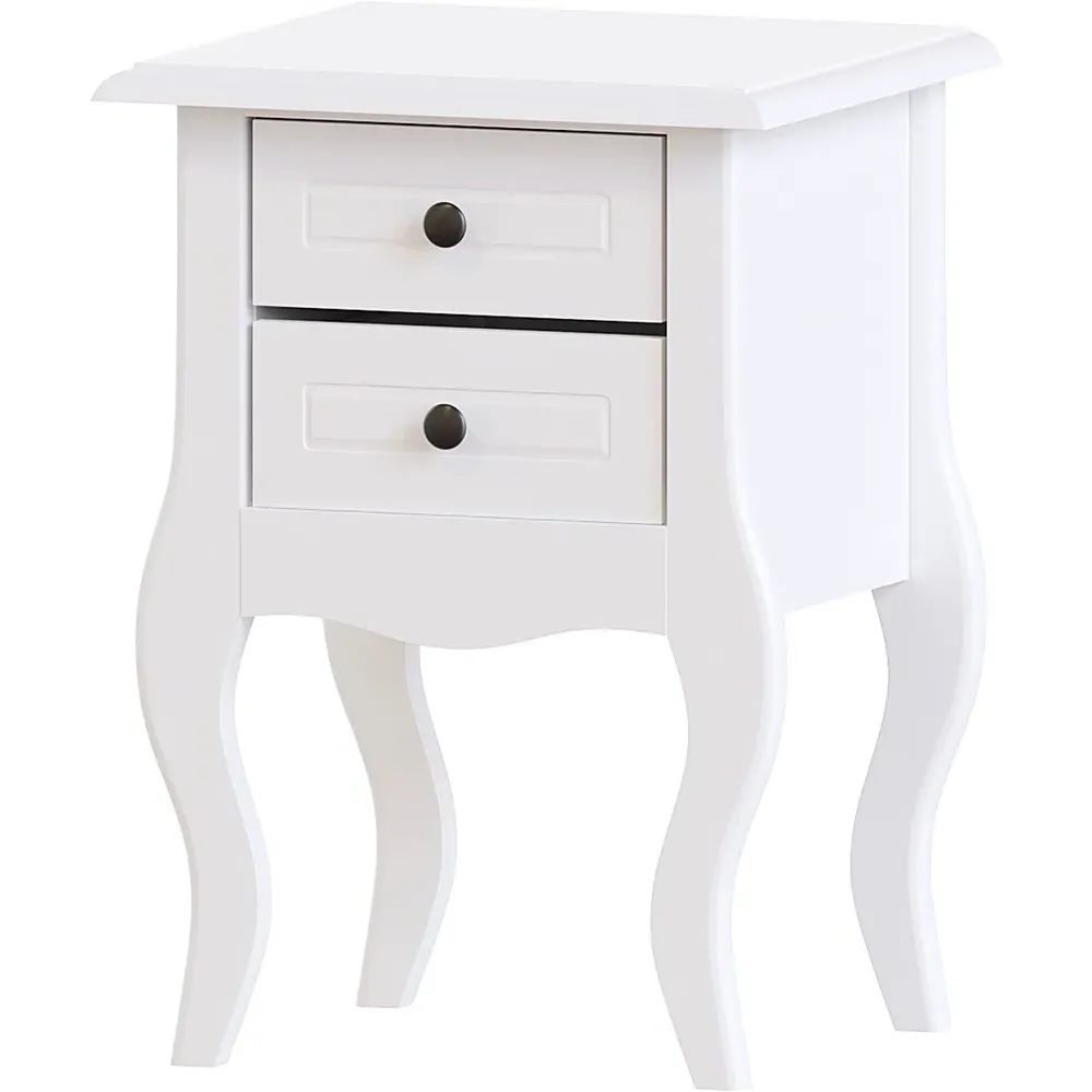 Nishano 2 Drawer Bedside Table - White