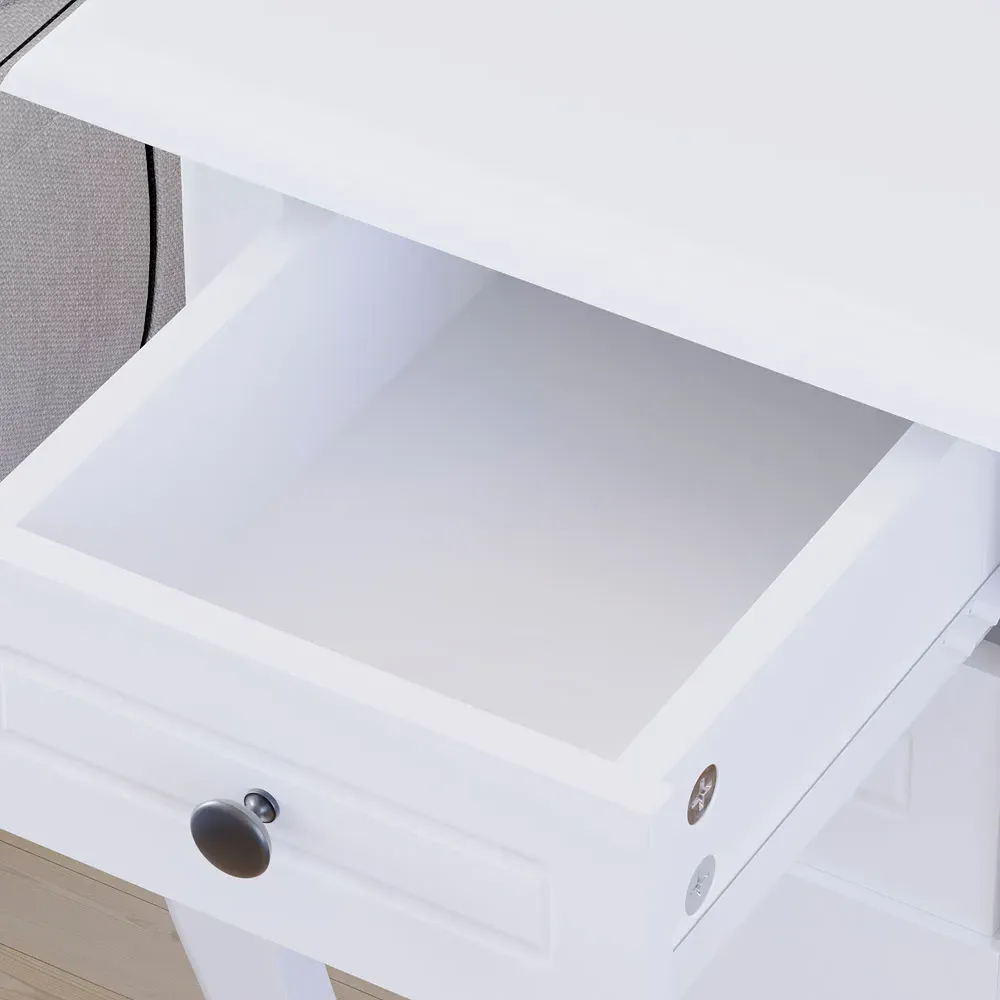 Nishano 2 Drawer Bedside Table - White