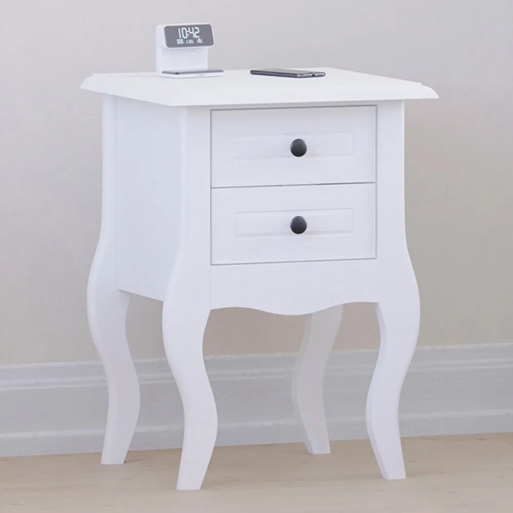 Nishano 2 Drawer Bedside Table - White image