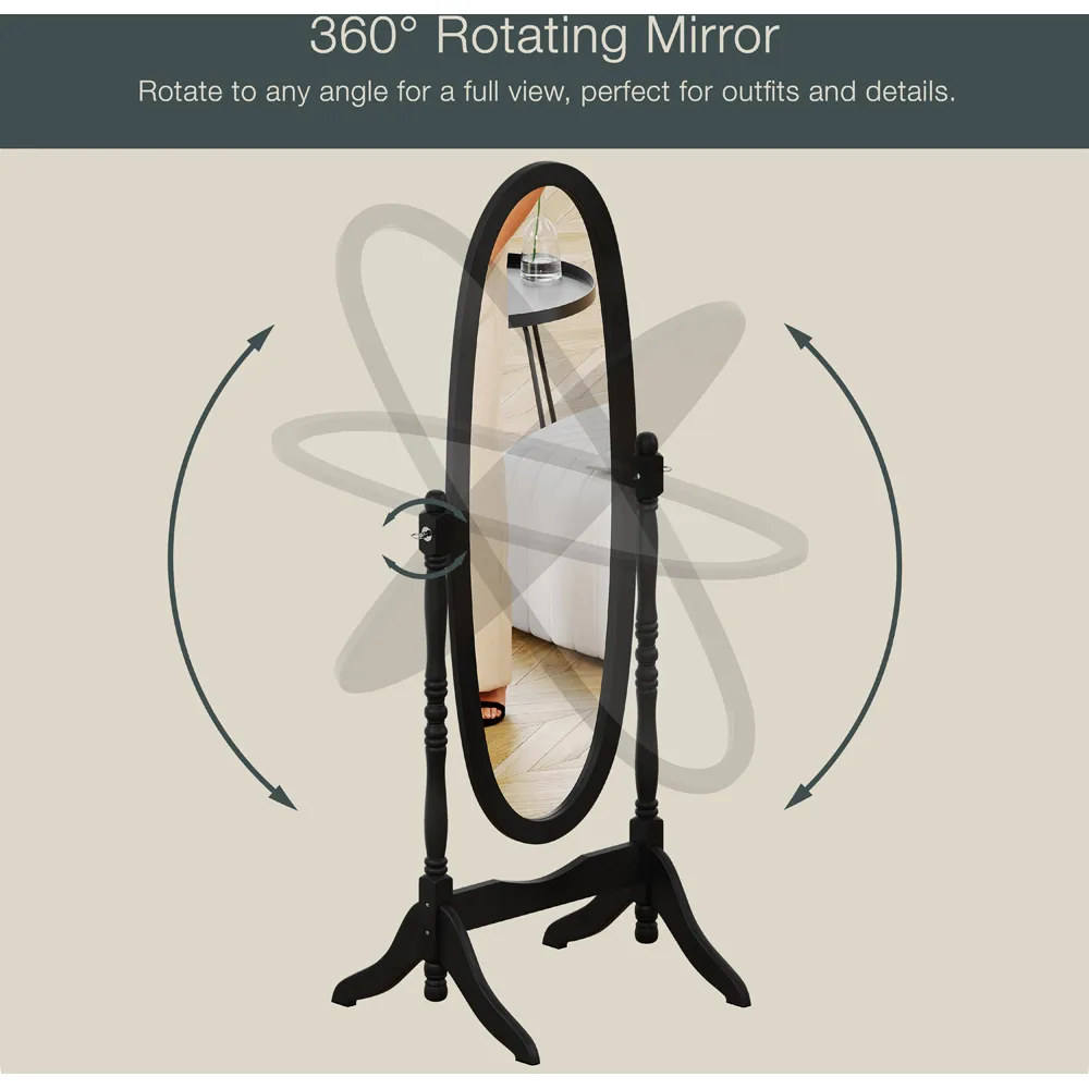 Nishano Cheval Mirror - Black, MDF