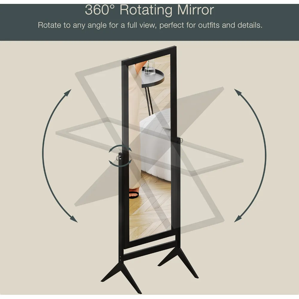 Nishano Rectangle Cheval Mirror - Black