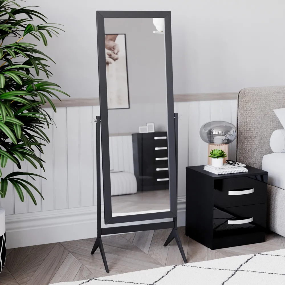 Nishano Rectangle Cheval Mirror - Black