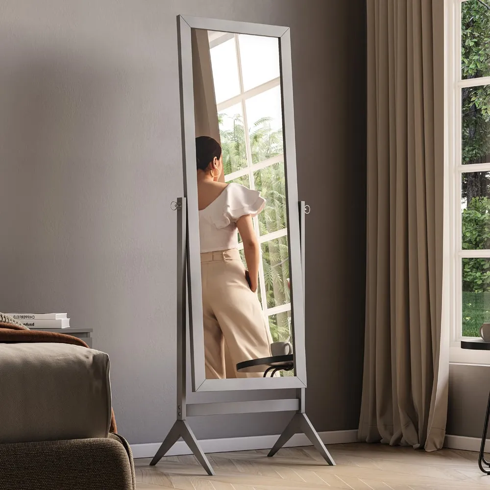 Nishano Rectangle Cheval Mirror with Rotating Frame - Grey