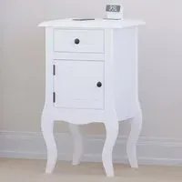 Nishano Single Door Single Drawer Bedside Table - White