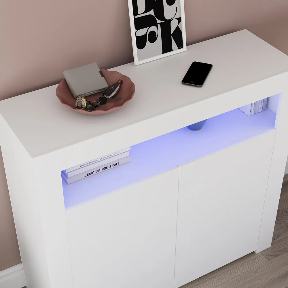 Nova 2 Door LED Sideboard - White