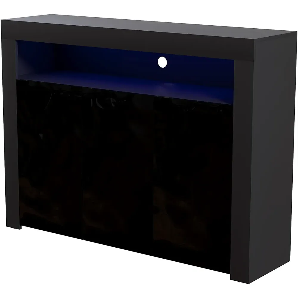 Nova 3 Door LED Sideboard - Black