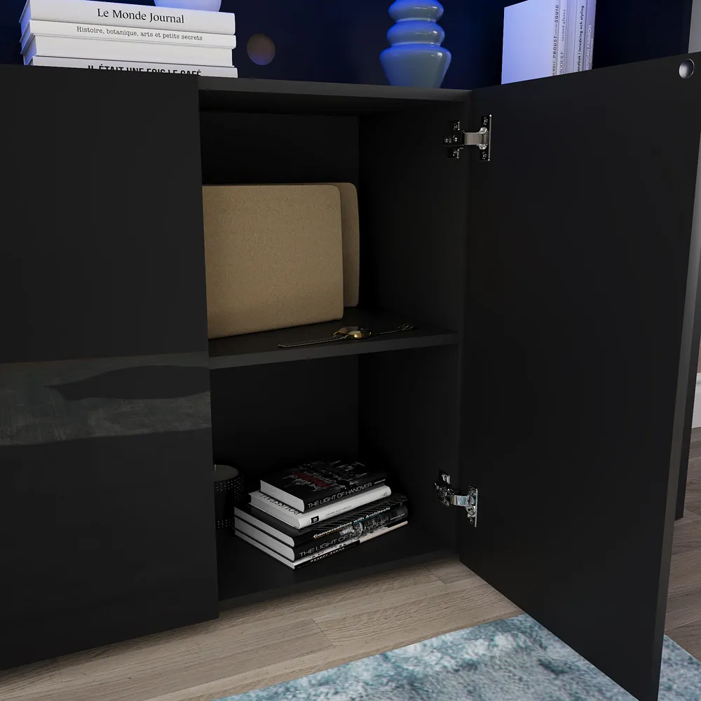 Nova 3 Door LED Sideboard - Black