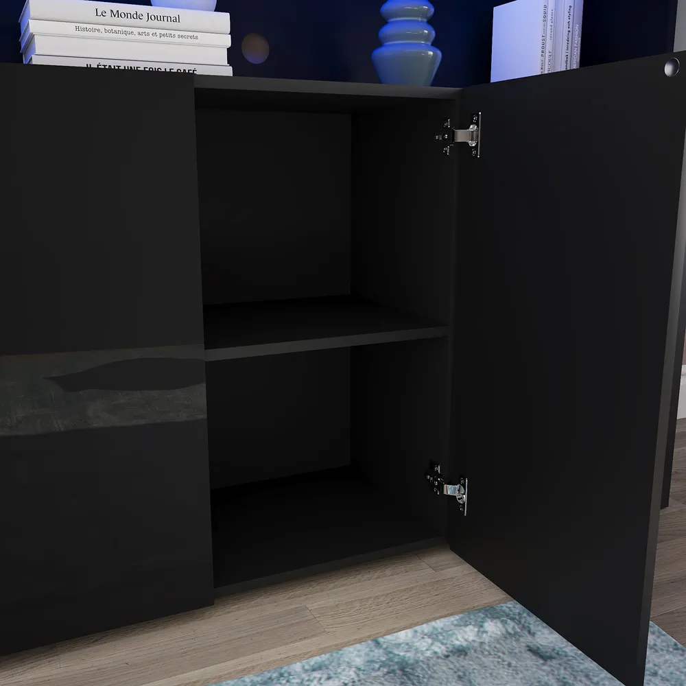 Nova 3 Door LED Sideboard - Black