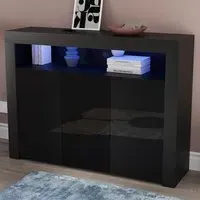 Nova 3 Door LED Sideboard - Black