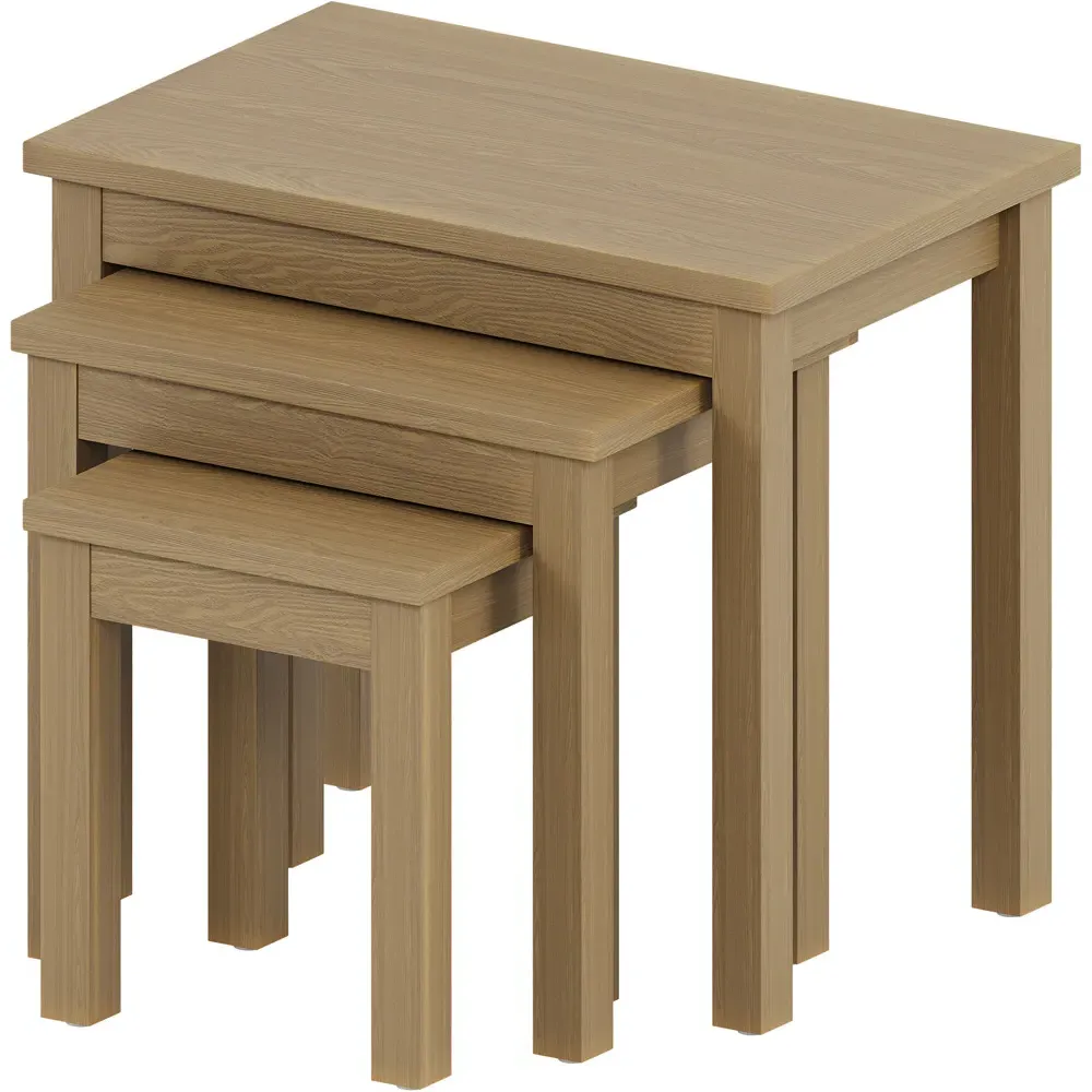 Oakridge Pine Nest of Tables Set of 3 - Brown