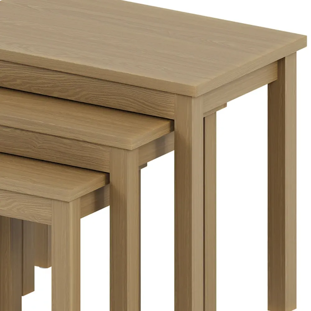 Oakridge Pine Nest of Tables Set of 3 - Brown