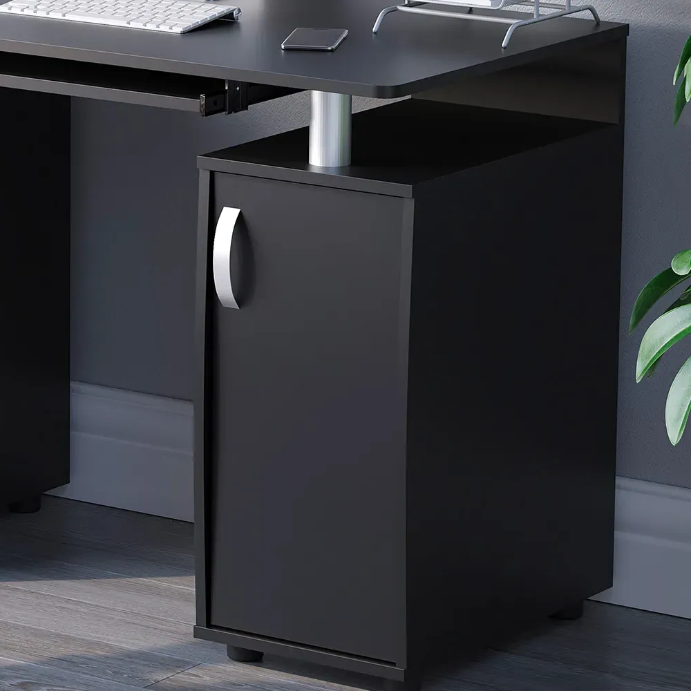 Otley 3 Drawer Computer Desk - Black, MDF