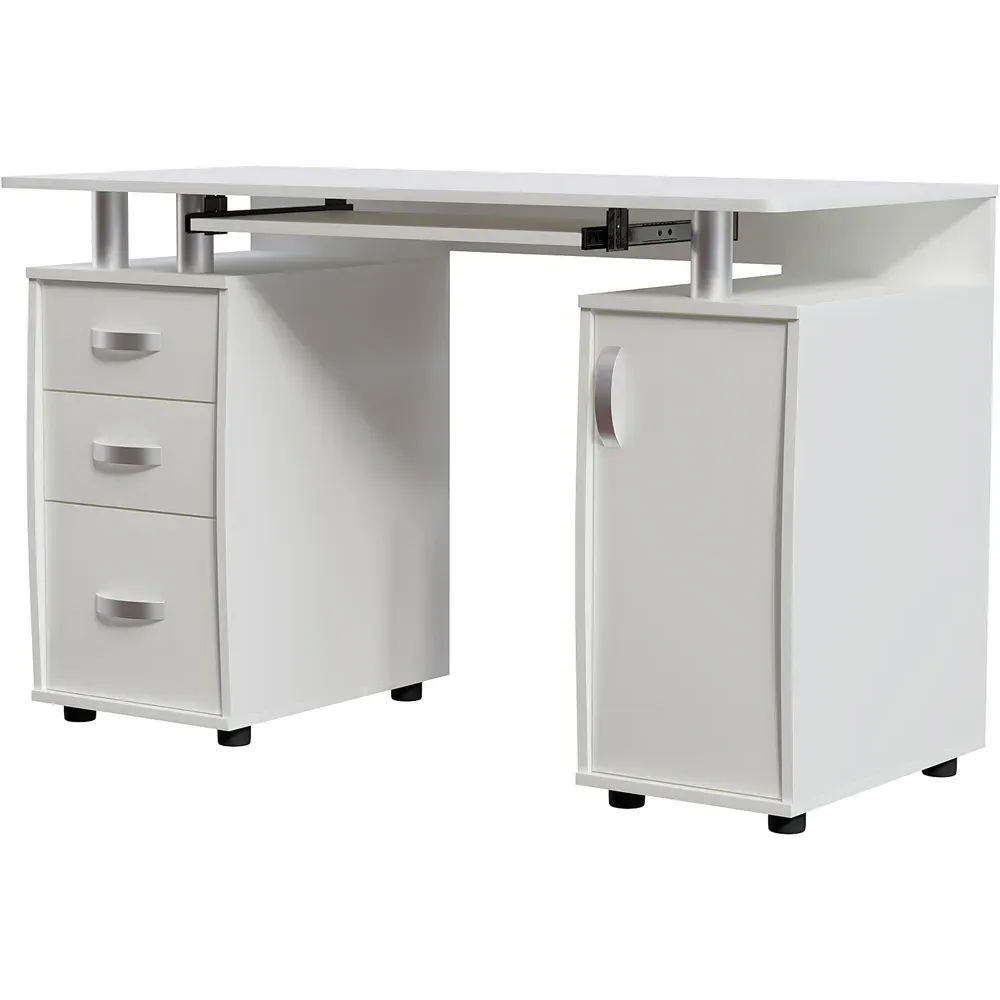 Otley 3 Drawer Computer Desk - White, MDF