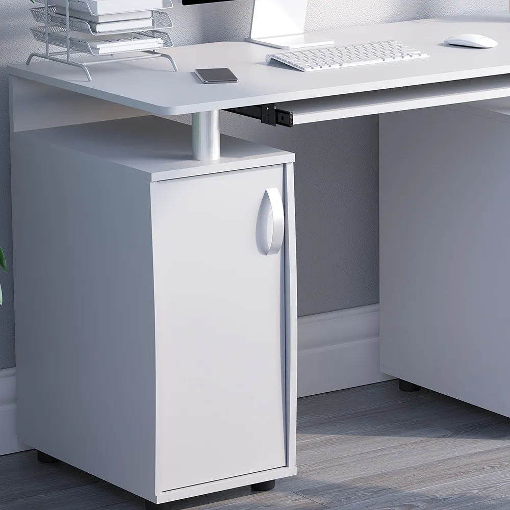 Otley 3 Drawer Computer Desk - White, MDF