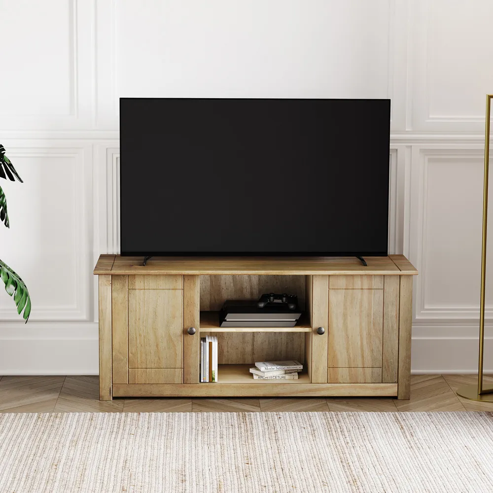 Panama 2 Door TV Unit - Brown, Pine