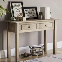 Panama 2 Drawer Console Table - Brown, Pine