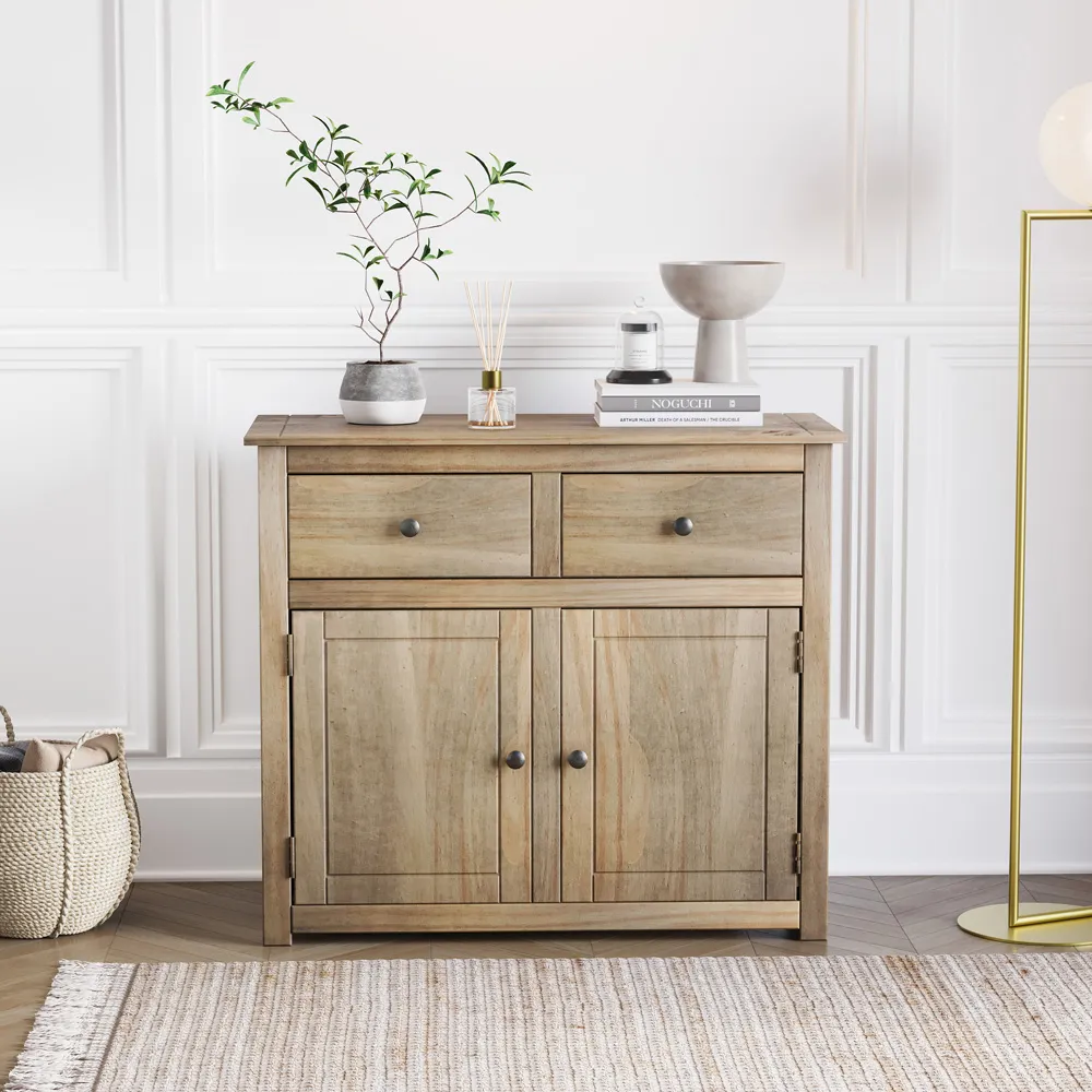 Panama 2 Drawer Pine Sideboard - Brown