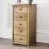 Panama 5 Drawer Narrow Chest of Drawers - Brown, Pine