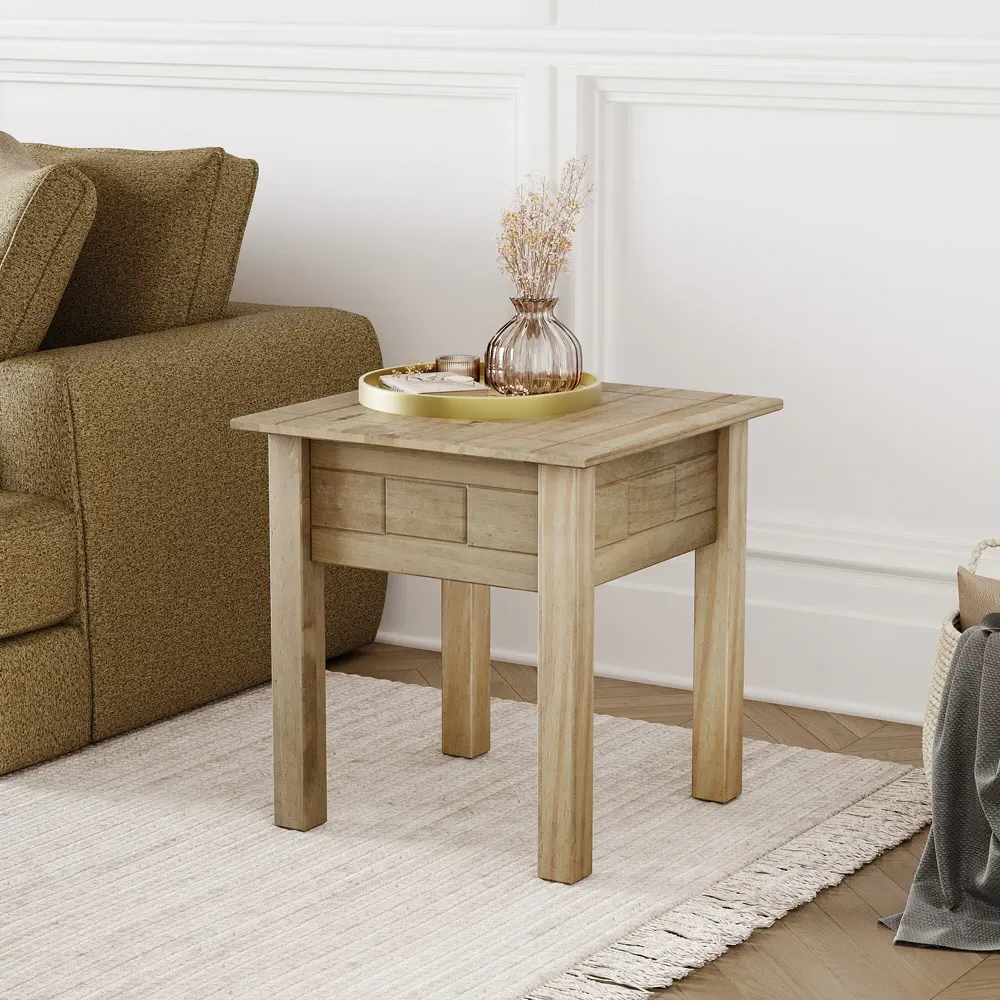 Panama Pine Lamp Table - Brown