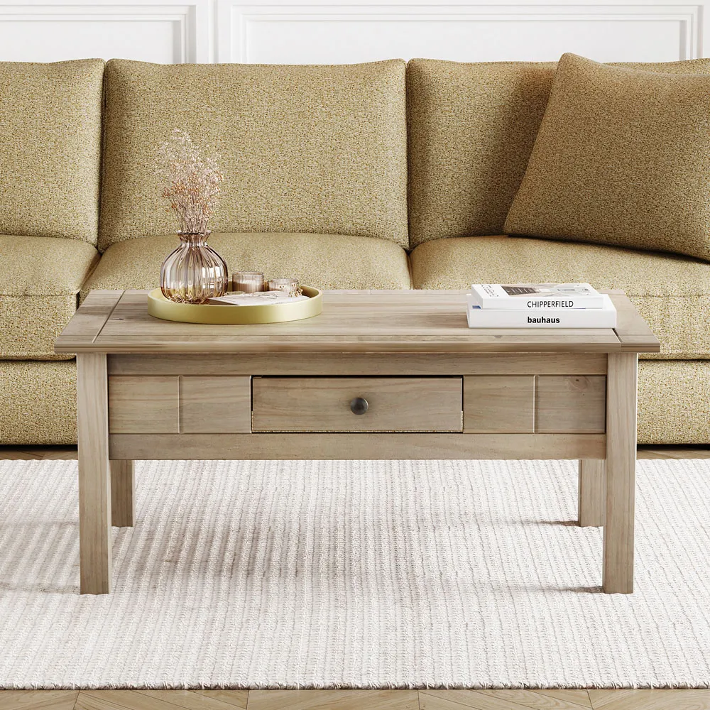 Panama Single Drawer Coffee Table - Brown, Oak