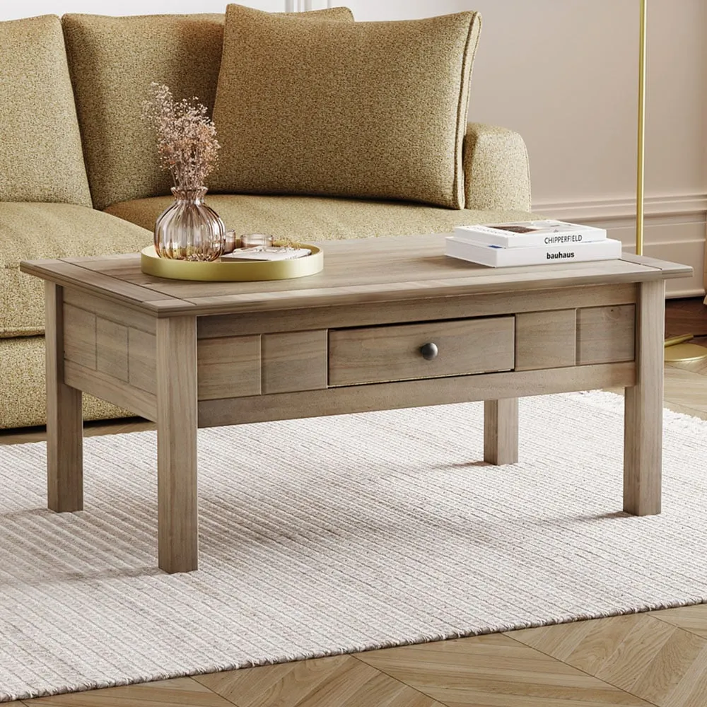 Panama Single Drawer Coffee Table - Brown, Oak image
