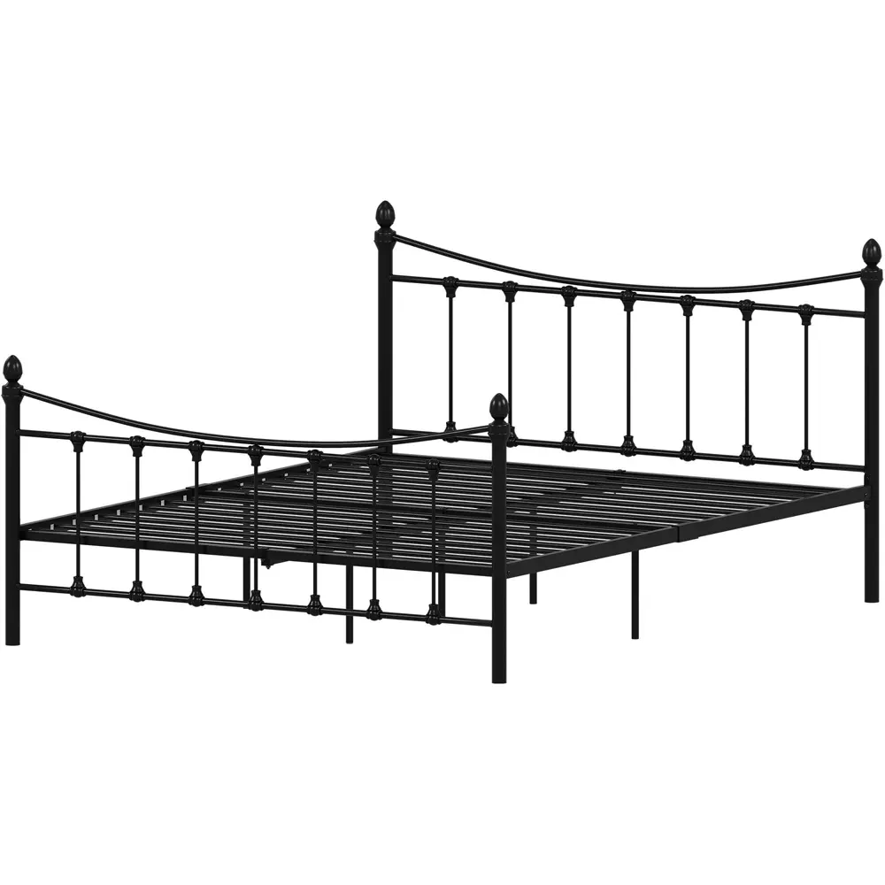 Paris Double Bed Frame - Black, Metal