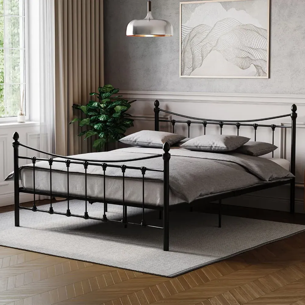 Paris Double Bed Frame - Black, Metal image