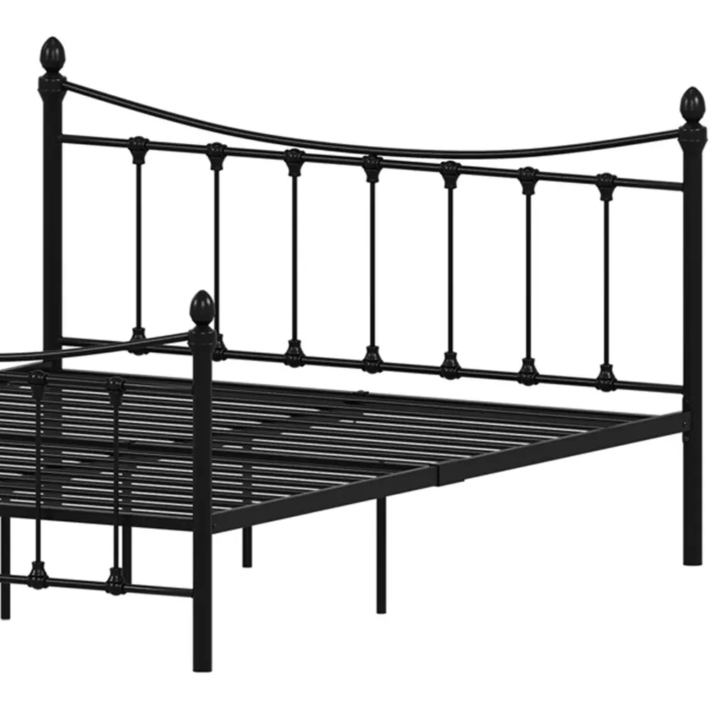 Paris King Size Bed Frame - Black, Metal
