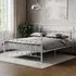 Paris King Size Bed Frame - White, Metal