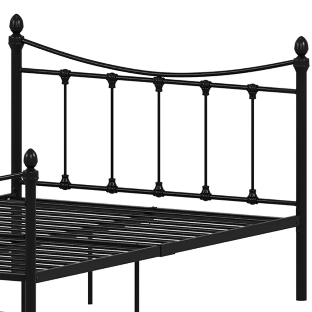Paris Small Double Bed Frame - Black, Metal