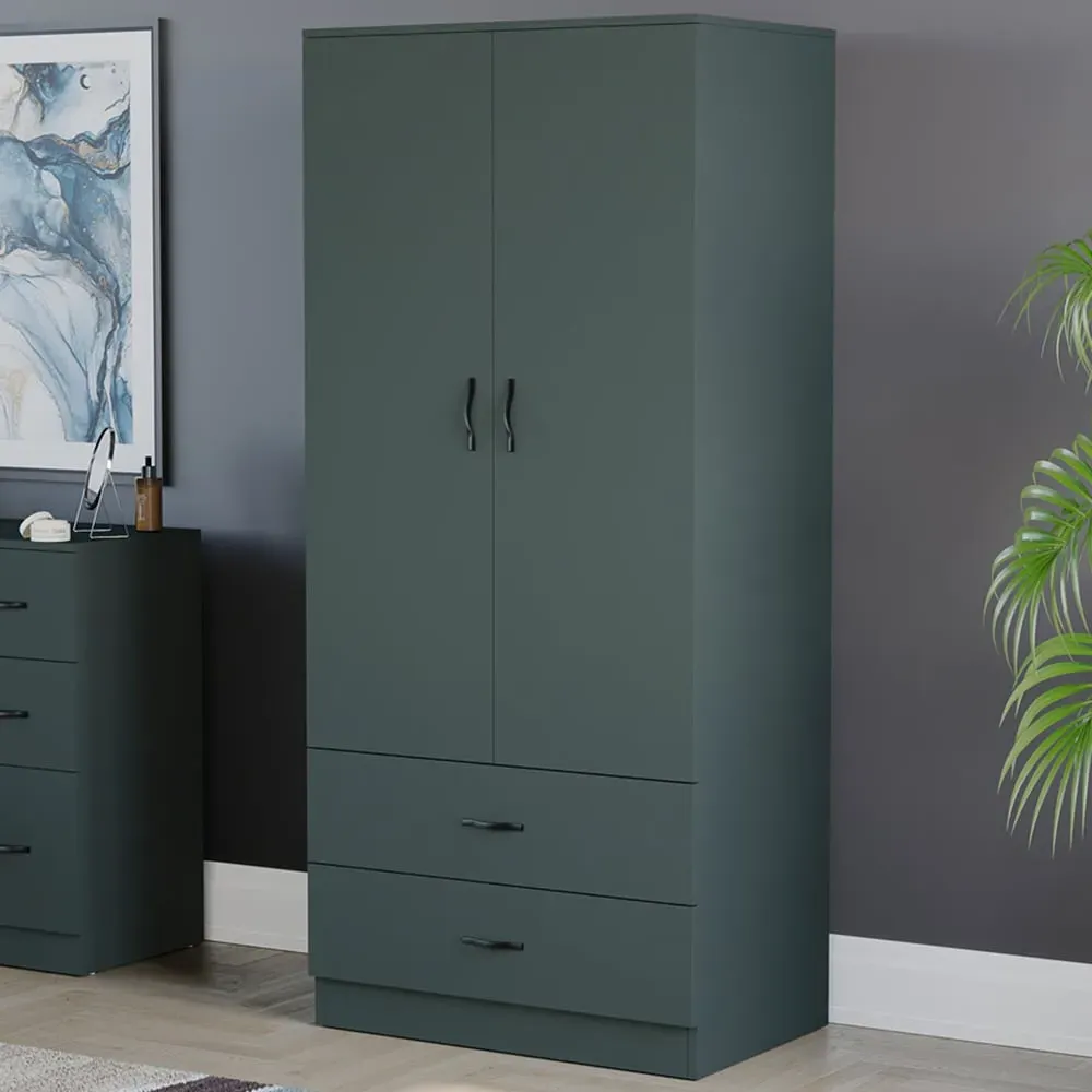 Riano 2 Door 2 Drawer Wardrobe - Green