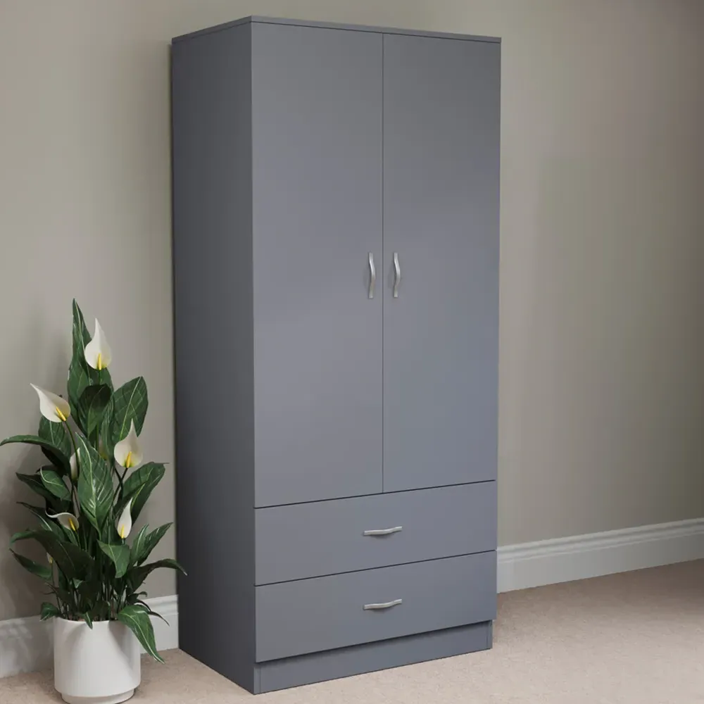 Riano 2 Door 2 Drawer Wardrobe - Grey image