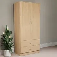 Riano 2 Door 2 Drawer Wardrobe - Pine