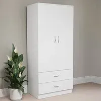 Riano 2 Door 2 Drawer Wardrobe - White