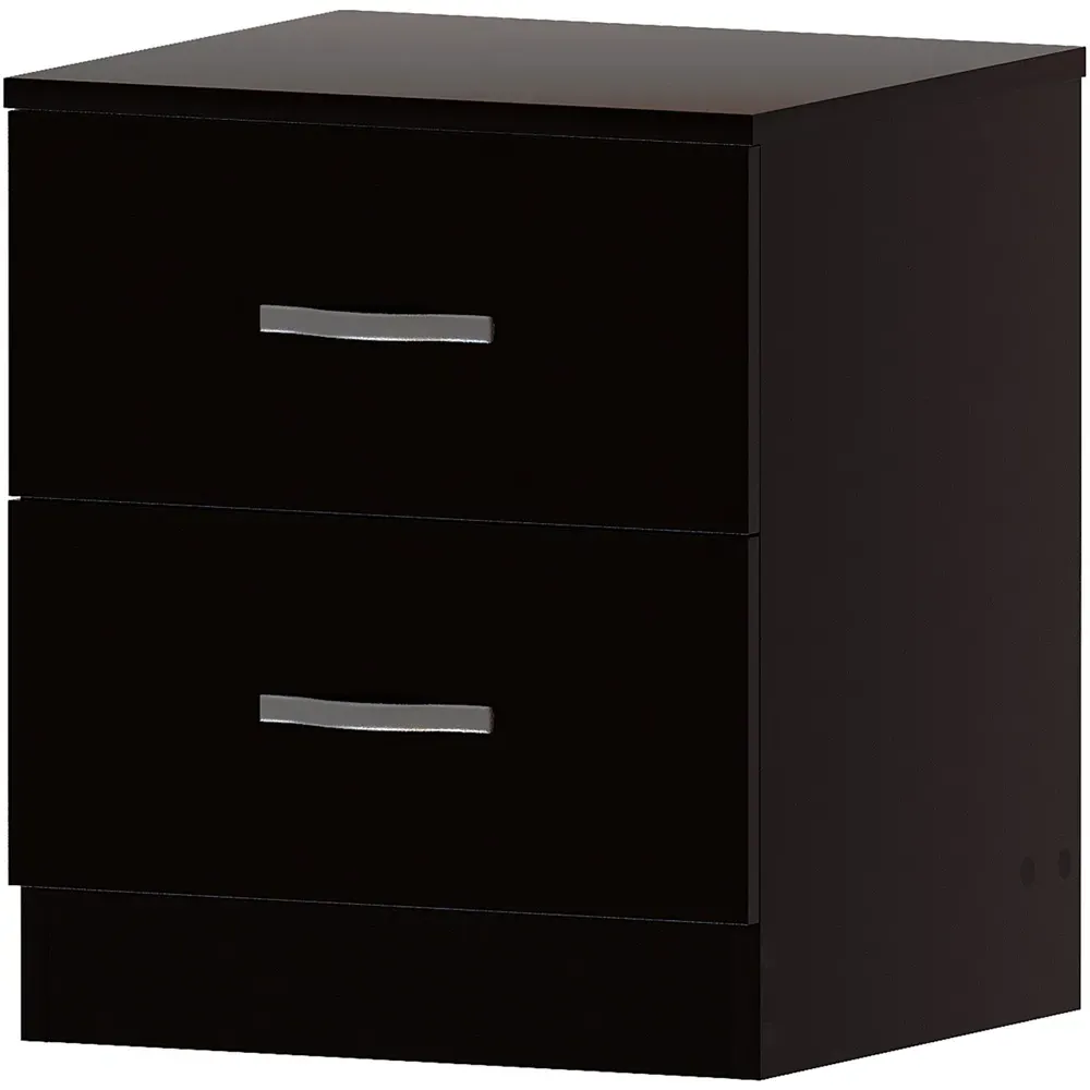Riano 2 Drawer Bedside Table - Black