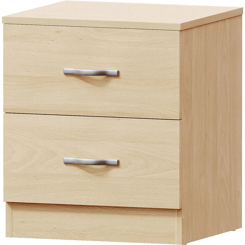 Riano 2 Drawer Bedside Table - Brown, Pine