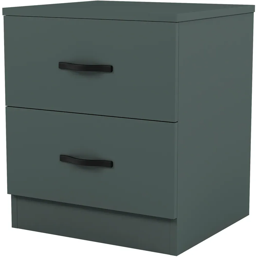 Riano 2 Drawer Bedside Table - Green
