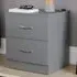 Riano 2 Drawer Bedside Table - Grey, MDF